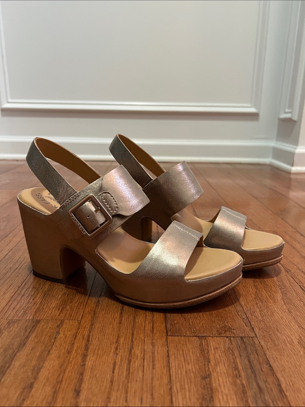 Kork-Ease Gold Metallic Platform Sandals